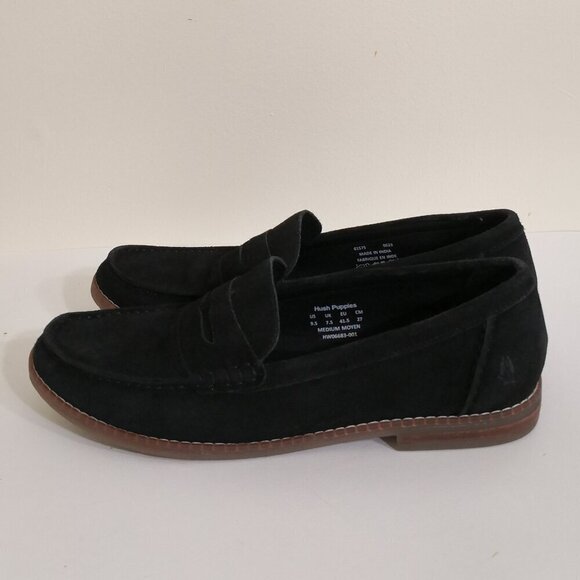 Hush Puppies Women's Black Suede Leather Penny Comfort Loafer Size 9.5B - Picture 4 of 6